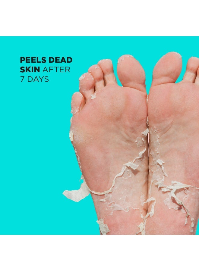 سكين ريبابلك قناع تقشير القدم (زوج واحد) - قناع تقشير القدم مع حمض ألفا هيدروكسي، وجينكو بيلوبا، وفيتامين هـ، يزيل الجلد الميت، ويصلح الكعب المتشقق، وينعم مسامير القدم، وينعم ويرطب القدمين الجافة والخشنة - Image 2